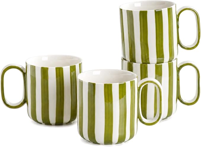 Ceramic Coffee Mugs Set of 4, 8.5 oz Small Stoneware Coffee Cups by Unknown