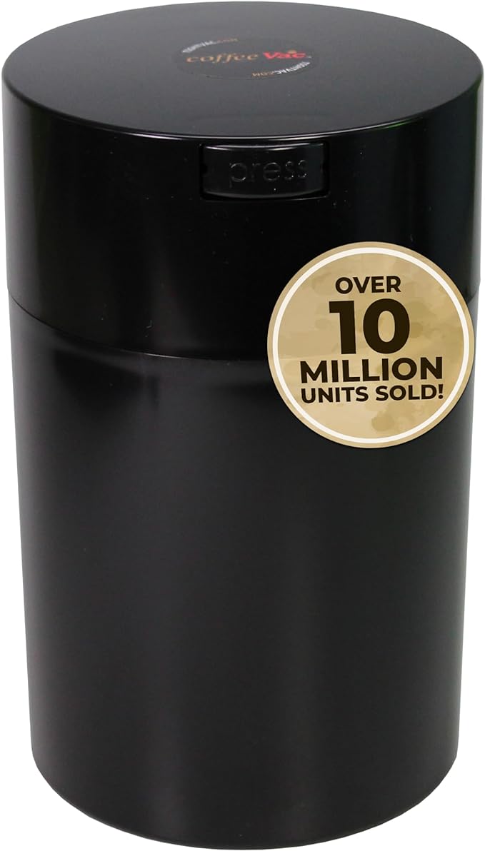 COFFEEVAC 1 LB Airtight Coffee Bean Storage Container, Patented Vacuum Seal by Tightpac+America+Inc.