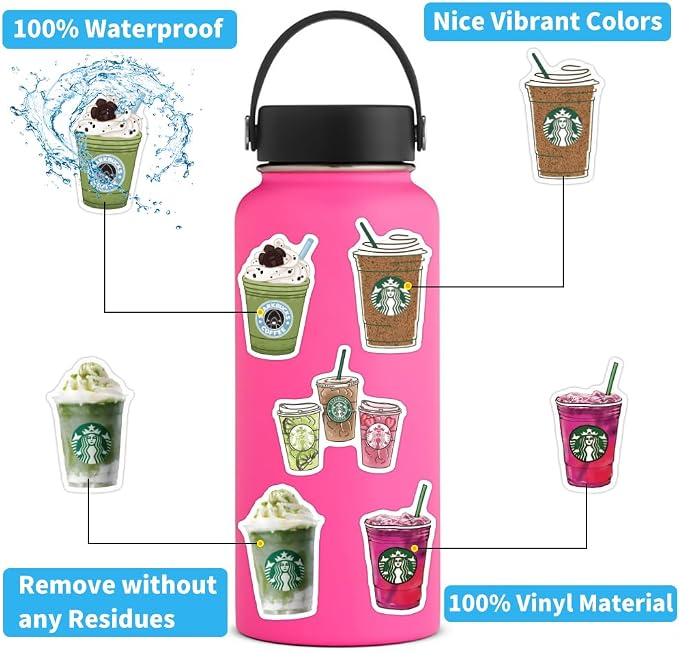 115 Pieces Coffee Stickers - Image 3