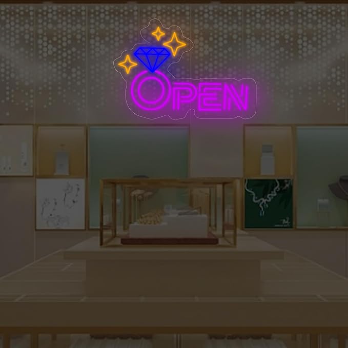 Diamond Open Indoor Neon Sign For Jewelry Store Custom Led Neon Sign Business - Image 7