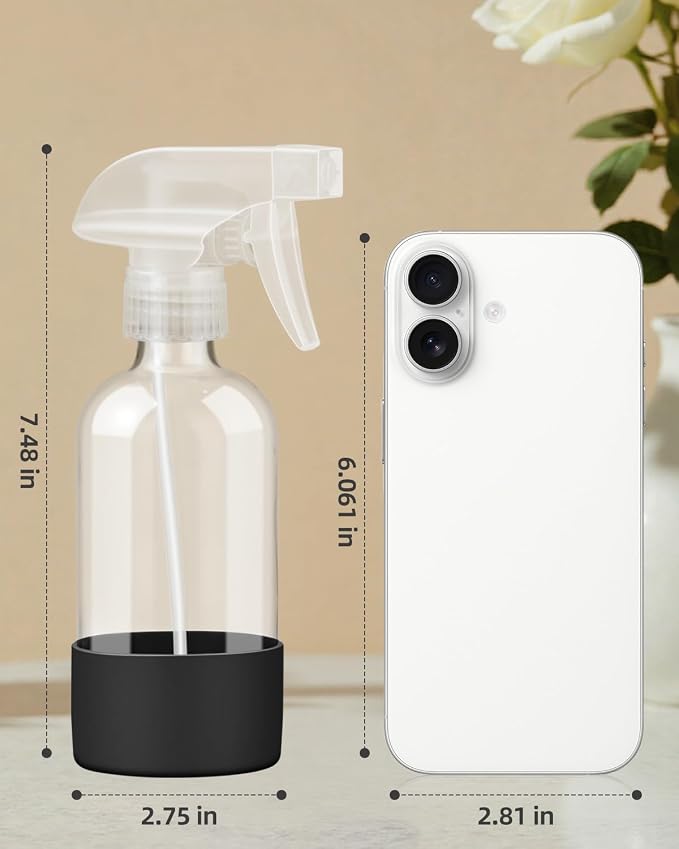Worldgsb 2 Pack Glass Spray Bottles 8 oz, Empty Refillable Containers - Image 2