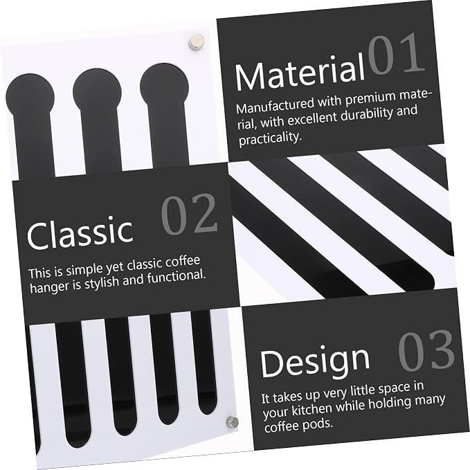 Zerodeko Black White Wall Mounted Capsule Storage Rack Coffee Bar Shelf Cup - Image 8