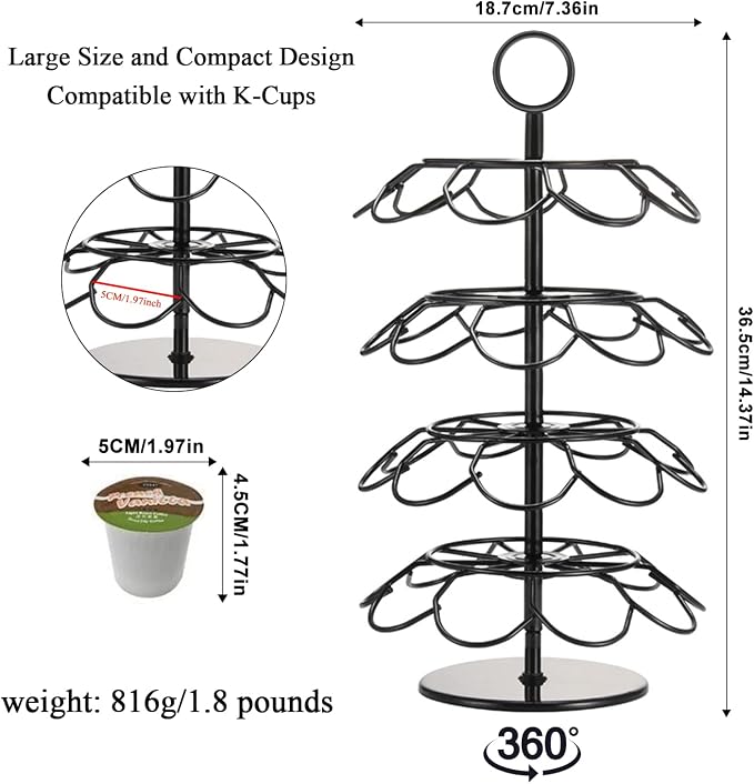Coffee Pod Carousel Holder, Compatible - Image 4