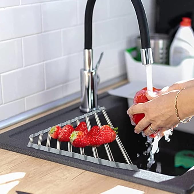 Triangle Dish Drying Rack Multipurpose Roll-up Drying Rack - Image 6