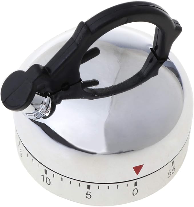 Teapot Shaped Kitchen Timer 60 Minute Mechanical Countdown Cooking Alarm - Image 6