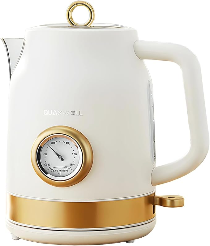 Retro Electric Kettle, 1.7L 304 Stainless Steel Tea Kettle by QUAXWELLProducts