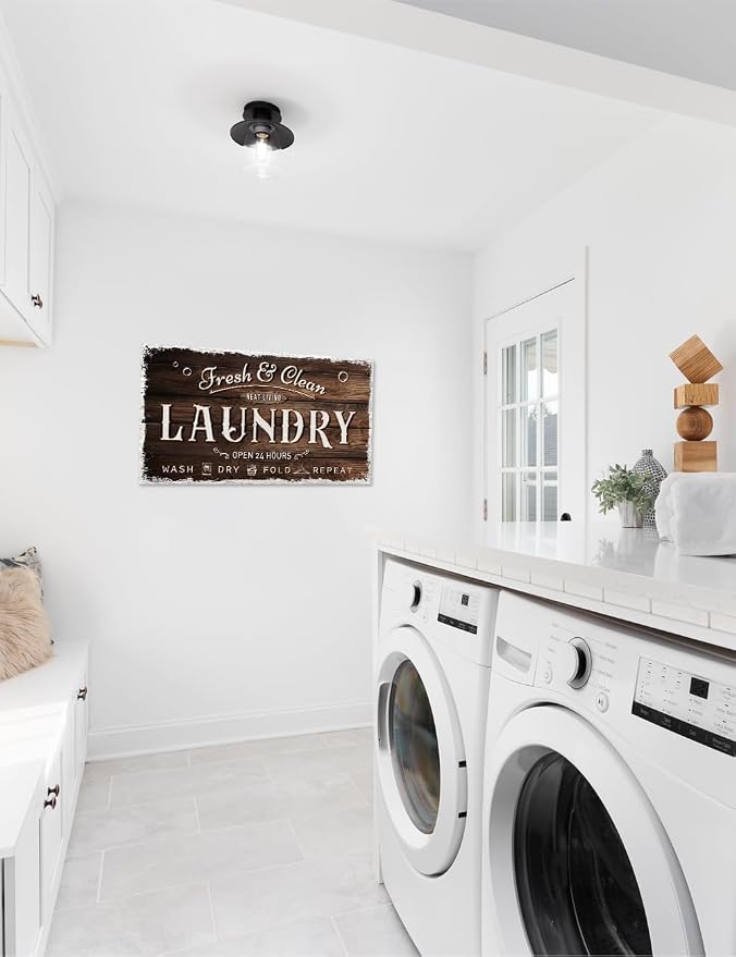 IPIC - Laundry Room Decor, Rustic Canvas Wall Art Print on Acid-Free Cotton - Image 2