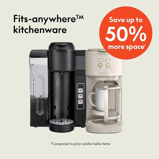 BELLA VersaBrew 2-in1 Coffee Maker, K-Cup compatible, Brew 3 Sizes Carafes & - Image 2