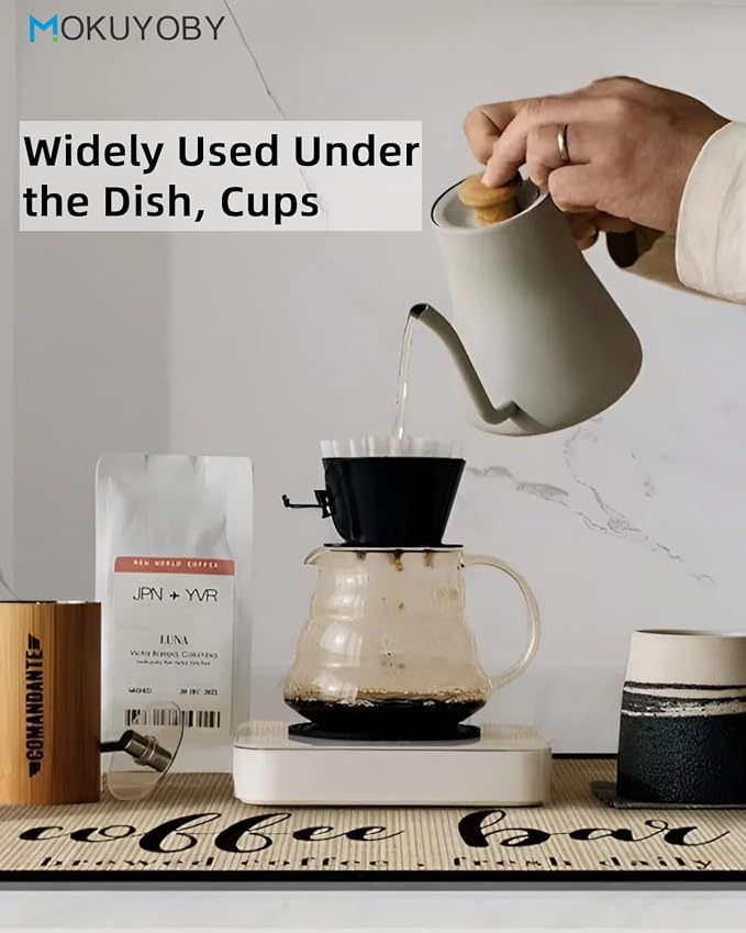 Coffee Mat 12"x19" Coffee Bar Mat Rubber Backed Bar Accessories Super Absorbent - Image 7