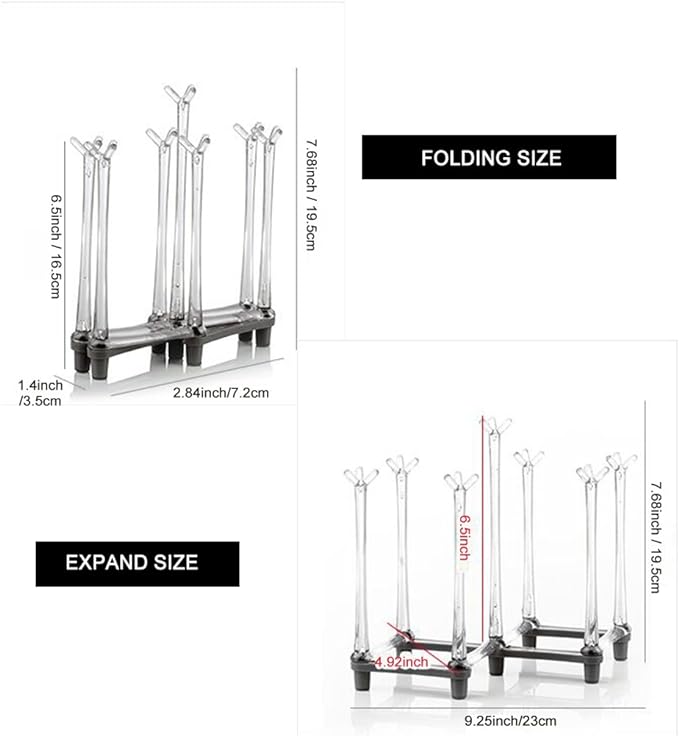 Marbrasse Retractable Cup Drying Rack, Drinking Glass and Sports Bottle Drainer - Image 2