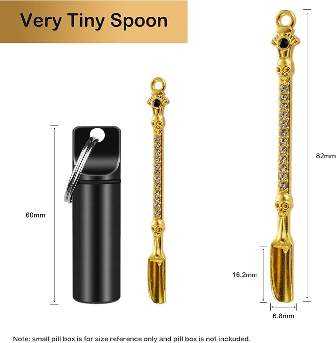 6-Pack Mini Spoons Metal Tiny Shovels 3-Inch Small Medicine Spoon - Image 2