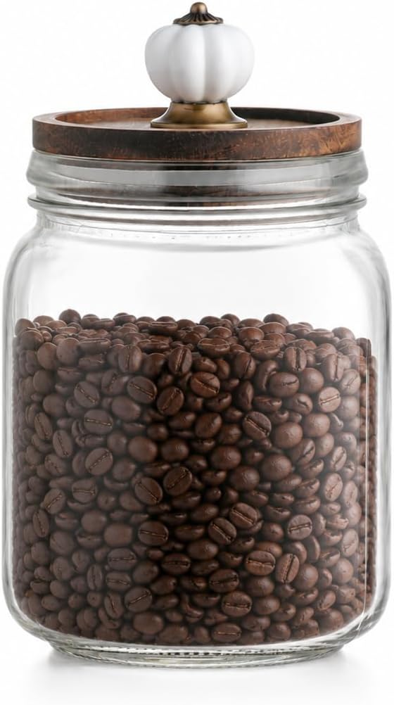 34oz Glass Coffee Bean Container by Unknown