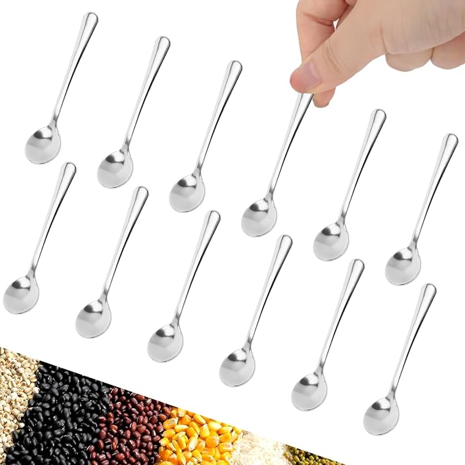 12Pcs Sustard Spoon, Salt Spoon, Tiny Stainless Steel Spoons by Ipercox