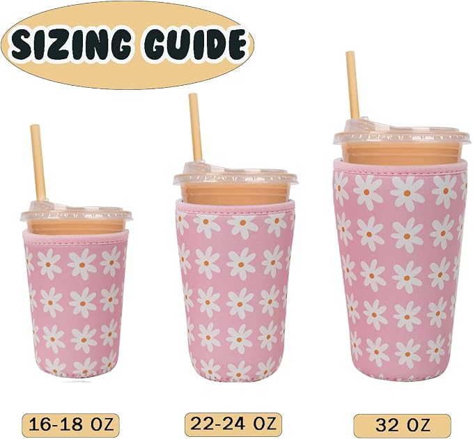 Reusable Insulated Neoprene Iced Coffee Cup Sleeve, Durable Drink Sleeve - Image 5