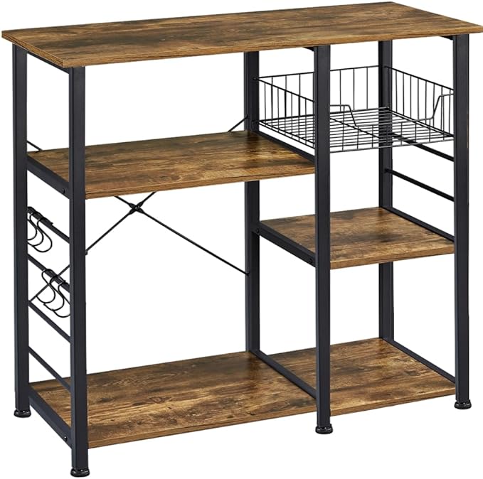 Yaheetech 4-Tier Kitchen Baker's Rack, Coffee Bar Microwave Stand Cart by Unknown