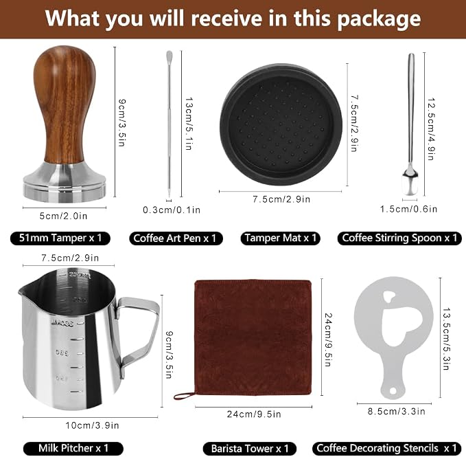 Y-Step 22 PCS Coffee Tamper Set, Espresso Accessories Kit Barista Kit, - Image 2