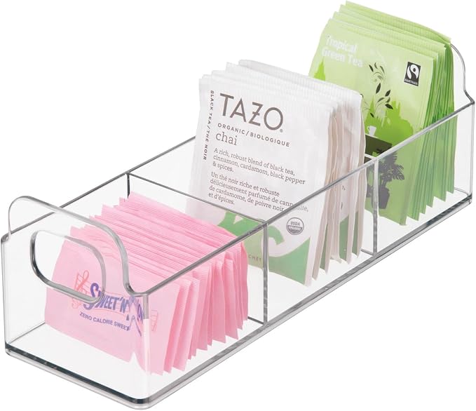 mDesign Plastic Condiment Organizer and Tea Bag Holder - Image 7