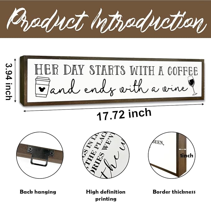 Coffee Wood Signs, Farmhouse Home Kitchen Decor, Rustic Coffees Bar Decors - Image 2