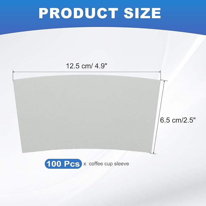 uxcell 100pcs Disposable Coffee Cup Sleeves, Cardboard Cup Sleeves - Image 2