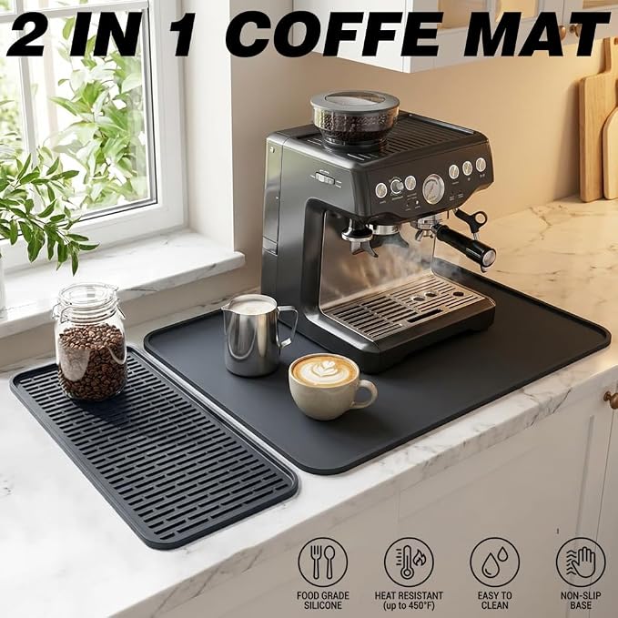 Caketime 2 In 1 Silicone Coffee Bar Mat Accessories - Image 3