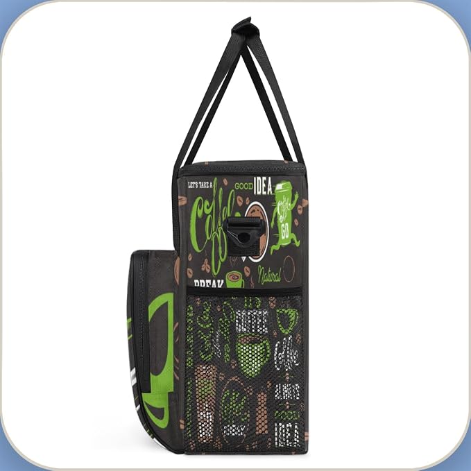 Green Coffee Cafe Maker Carrying Bag Travel Case Compatible - Image 4