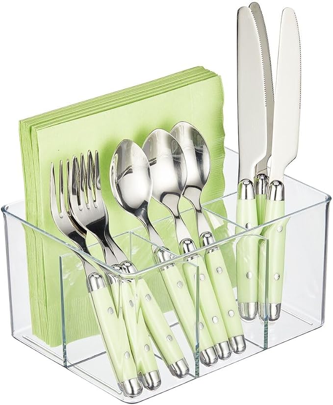mDesign Plastic Cutlery Storage Organizer Bin by mDesign