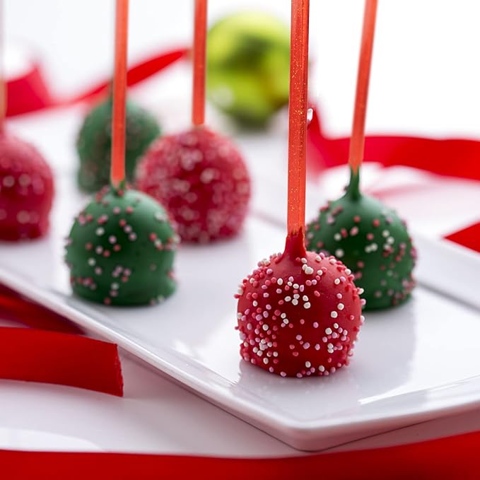hapray 100-PCS Christmas Green and Red Glitter Plastic Swizzle Sticks, Crystal - Image 7
