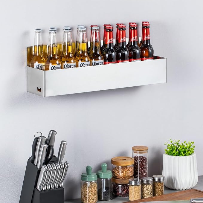 FlagShip Speed Rail 22 Inch Stainless Steel Liquor Bottle Holder Wall Mounted - Image 7