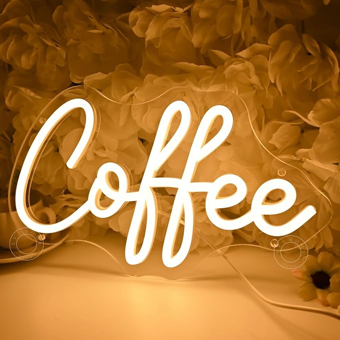 SYLHOME Coffee Led Neon Light Sign Home Bedroom Business Cafe Wall Sign Decor - Image 3