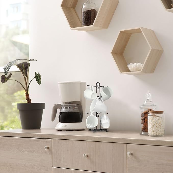 Blue Donuts Farmhouse Coffee Mug Rack, Coffee Mug Tree - Image 6