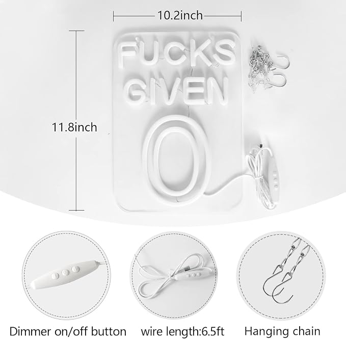 Zero Funks Given Neon Signs for Wall Decor Neon Lights for Bedroom Led Signs - Image 3