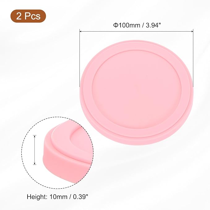 uxcell 2Pcs Silicone Cup Lids, 3.9 Inch Mug Cover Reusable Silicone Cup Covers - Image 2