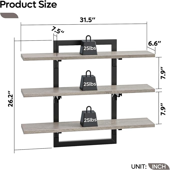 Bestier Floating Shelves for Wall, 32 inch Kitchen Shelves Wall Mounted - Image 2