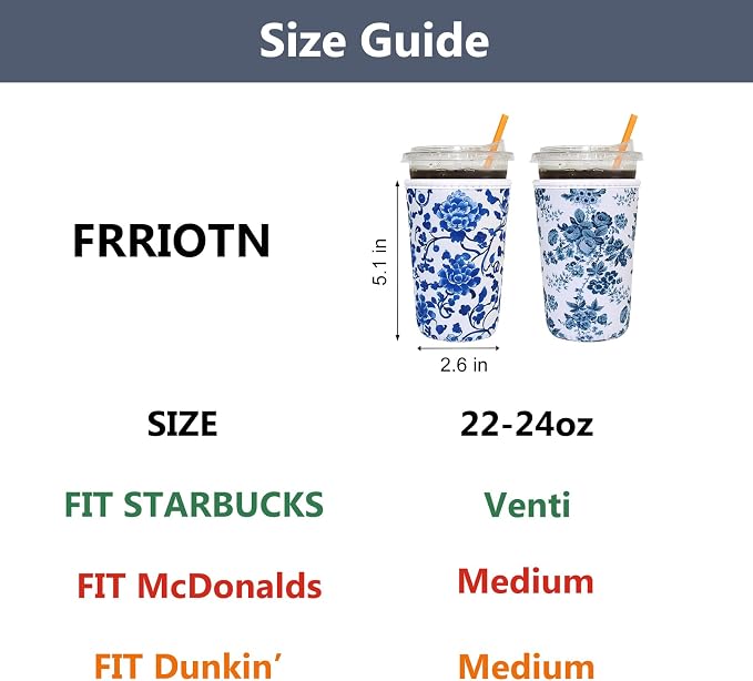 2 Pack Reusable Iced Coffee Sleeves - Image 2