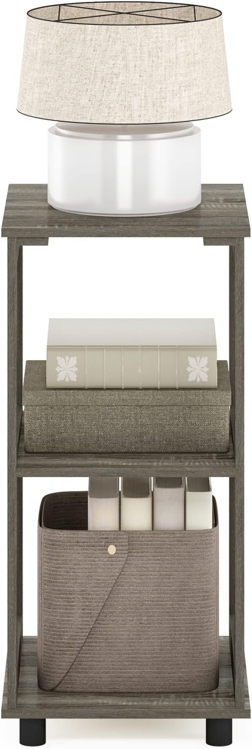 Furinno Romain 2-Tier Tall End Table, French Oak - Image 4