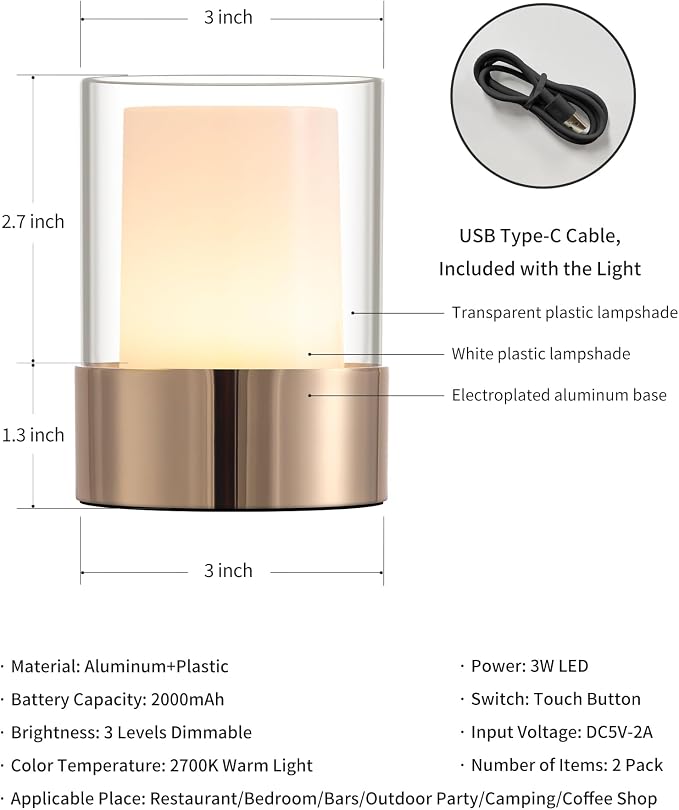 4" Mini Dining Table Light 2 Pack - Image 5