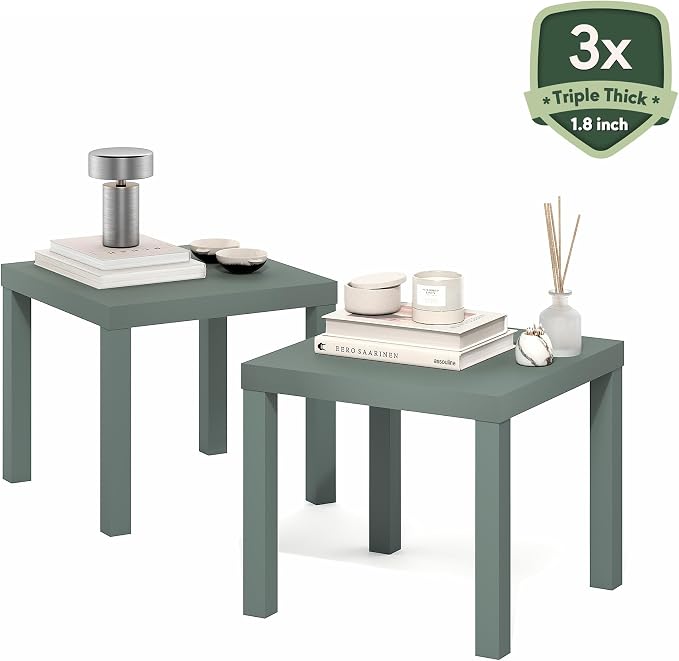 Furinno Classic Side Table Set of 2, Square Modern End Table - Image 5