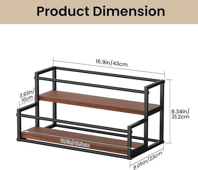 THYGIFTREE Liquor Bottle Display Shelf, 2 Tier Coffee Syrup Rack Organizer & - Image 3