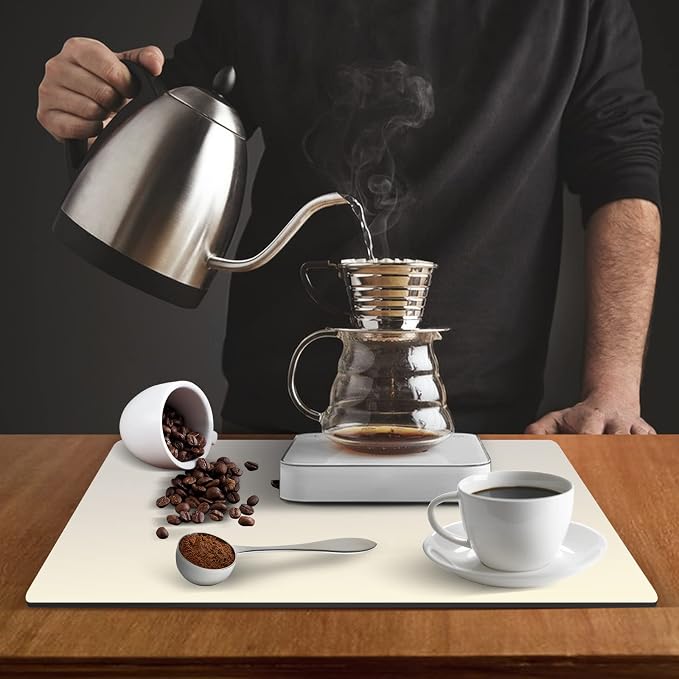 ZLR Coffee Bar Mat for Espresso Machine, Creamy | Absorbent Dish Drying Mat - Image 5