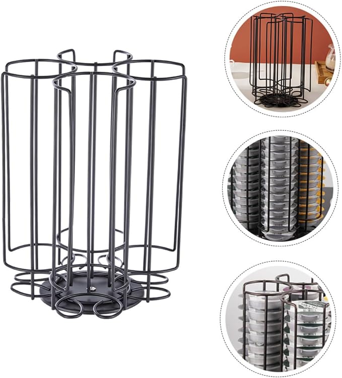 SHOWERORO 1pc Rotating Coffee Capsule Holder Large Capacity Storage Rack - Image 8