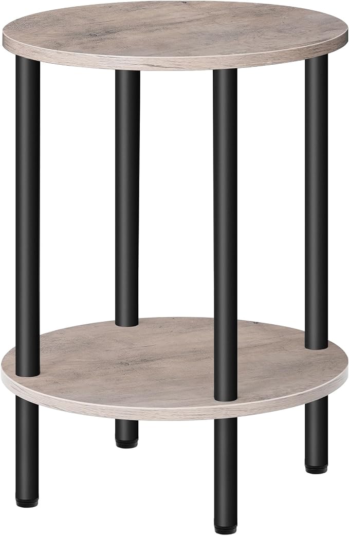 CHOEZON Round Side Table, 2-Tier End Table, Small Round Nightstand by Choezon