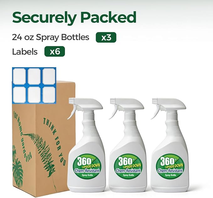 T4U Spray Bottles for Cleaning, 24 OZ Empty Spray Bottles Heavy Duty, Plastic - Image 8