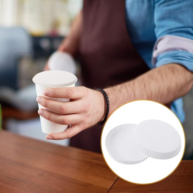 Cabilock 100 Pcs Disposable Paper Cup Lids, Recycled Drinking Covers - Image 8