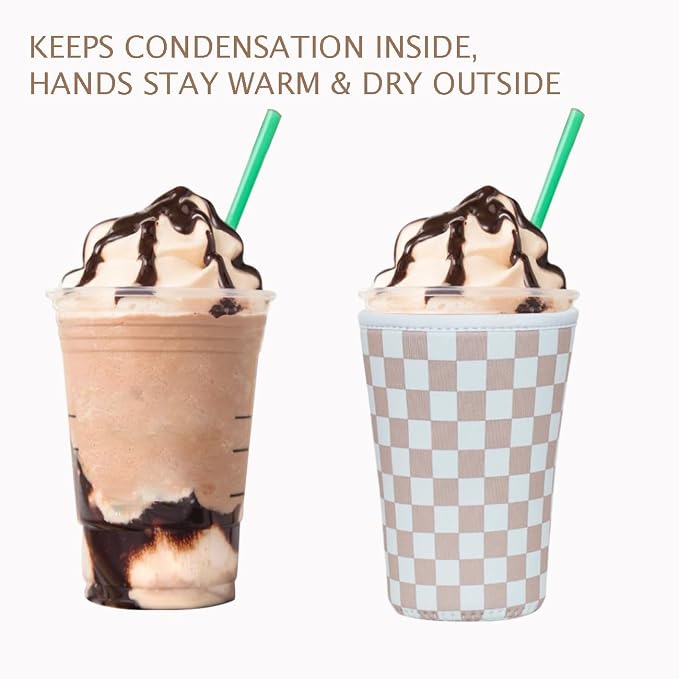 Reusable Insulated Neoprene Iced Coffee Cup Sleeve, Durable Drink Sleeve - Image 6