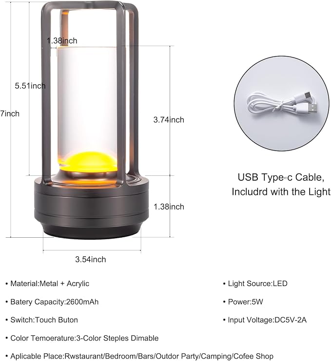 HAPYGI Portable Metal Table Lamp - Image 7