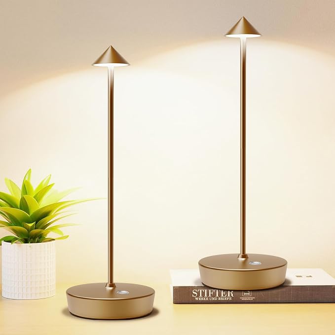 Set of 2 Rechargeable Cordless Table Lamp, 6000mAh LED Battery Operated Desk by Tpczqj