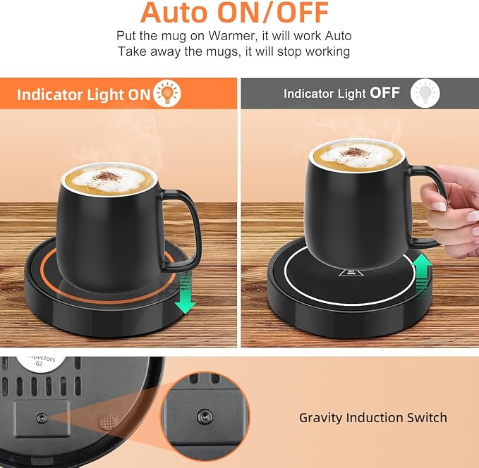 Coffee Mug Warmer for Desk, Heating Plate Electric Cup Warmers for Men Women - Image 2