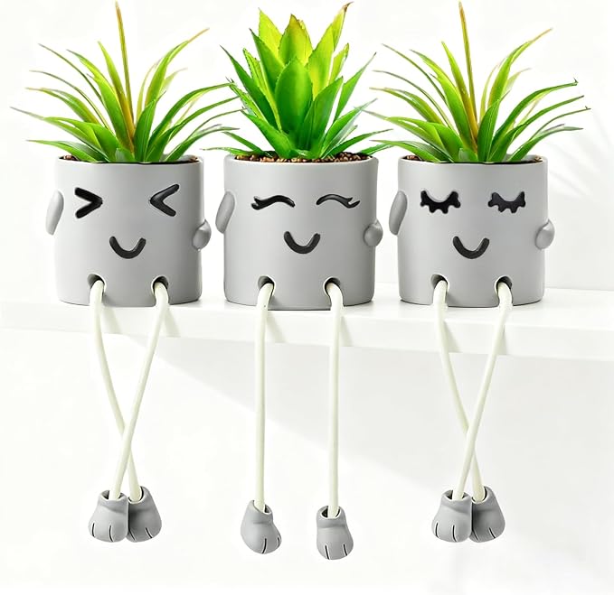 3Pack Fake Plants in Cute Pots, Indoor Faux Plants Decorations Lifelike by SkycooUS