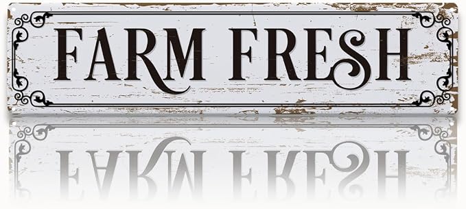 Farm Decor, Farm Fresh Sign, 15.8x4 inches, Chicken Coop Decors, Retro Metal by Unknown