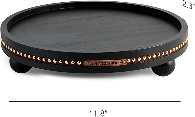 Farmhouse Decorative Round Tray, 11.81 Inch, Versatile Centerpiece Tray - Image 5